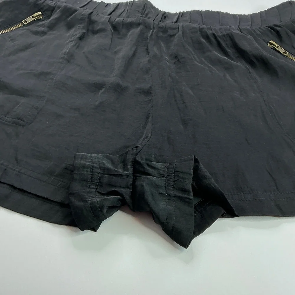 LDLA Black Zipper Pocket Shorts Womens XL Elastic Waist Casual UH6D0501